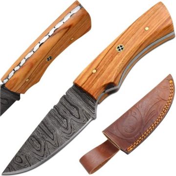 Old Ram Handmade Full Tang Damascus Skinner Knife